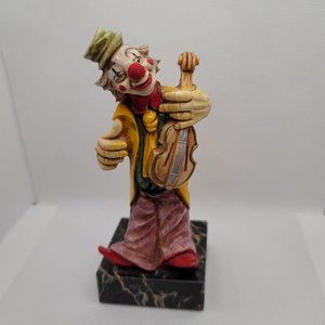 Simonelli Resin Clown Figurine With Fiddle